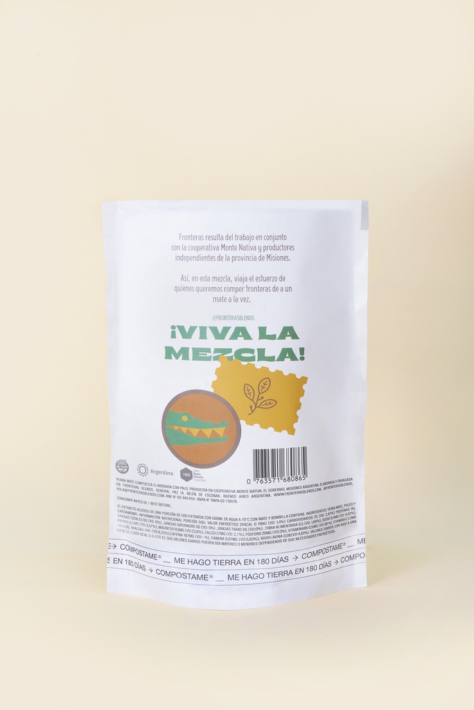 Fronteras - Yerba mate de poleo y cardamomo (repuesto x 250gr)
