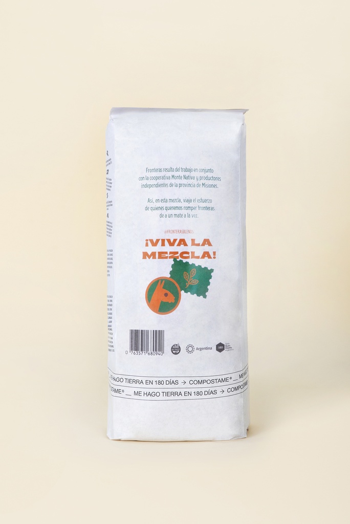 Fronteras - Yerba mate con manzanilla y naranja (paquete x 500gr)