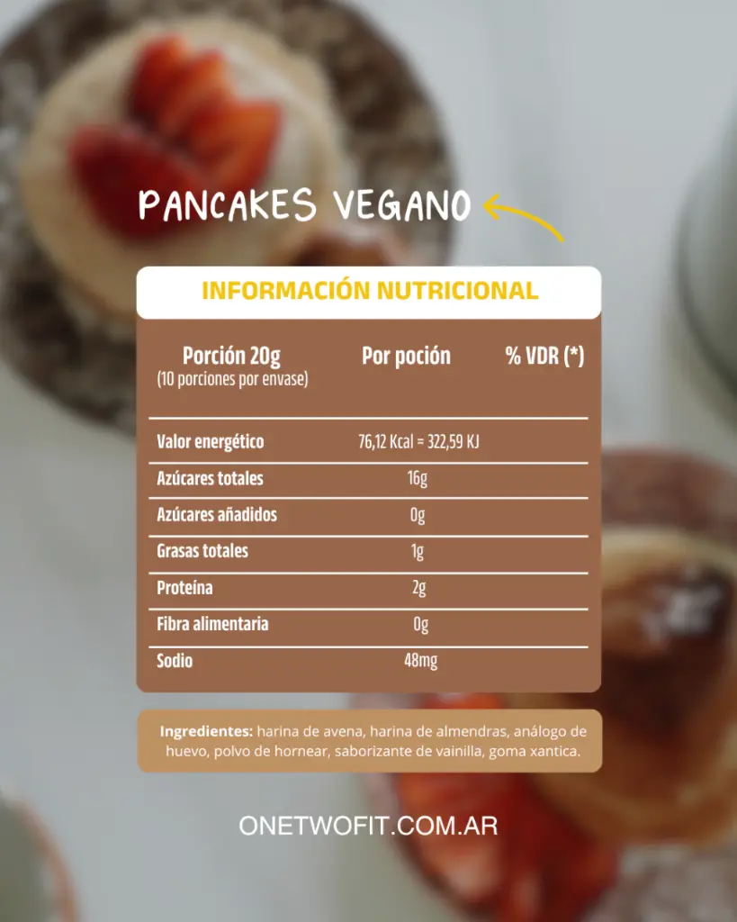 One two fit - Pancake Vegano de Vainilla (200gr) 