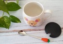 bazar Z - Set taza ceramica diseño koala con tapa + cucharita diseño zanahoria