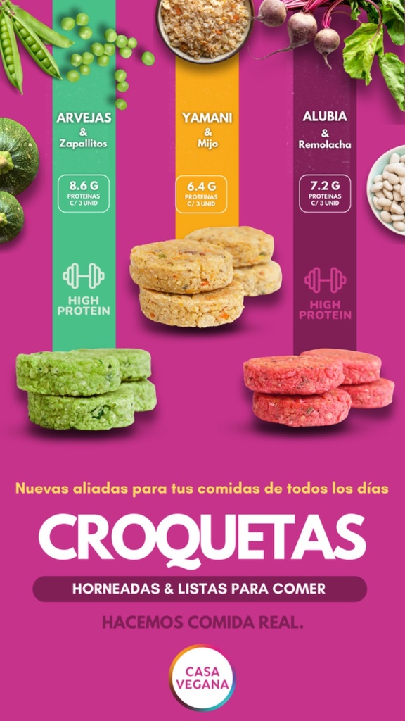 Casa Vegana -  Croquetas de Yamani, Mijo y Vegetales (300gr)