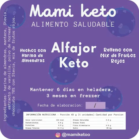 Mami Keto - Alfajor relleno frutos rojos x 2