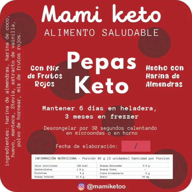 Mami Keto - Pepas de frutos rojos (6 unidades)