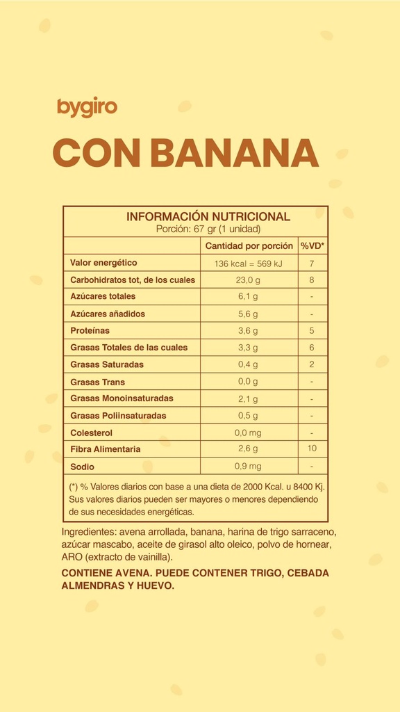 Bygiro Pancakes - Pancakes de avena y banana (pack 4 unidades)