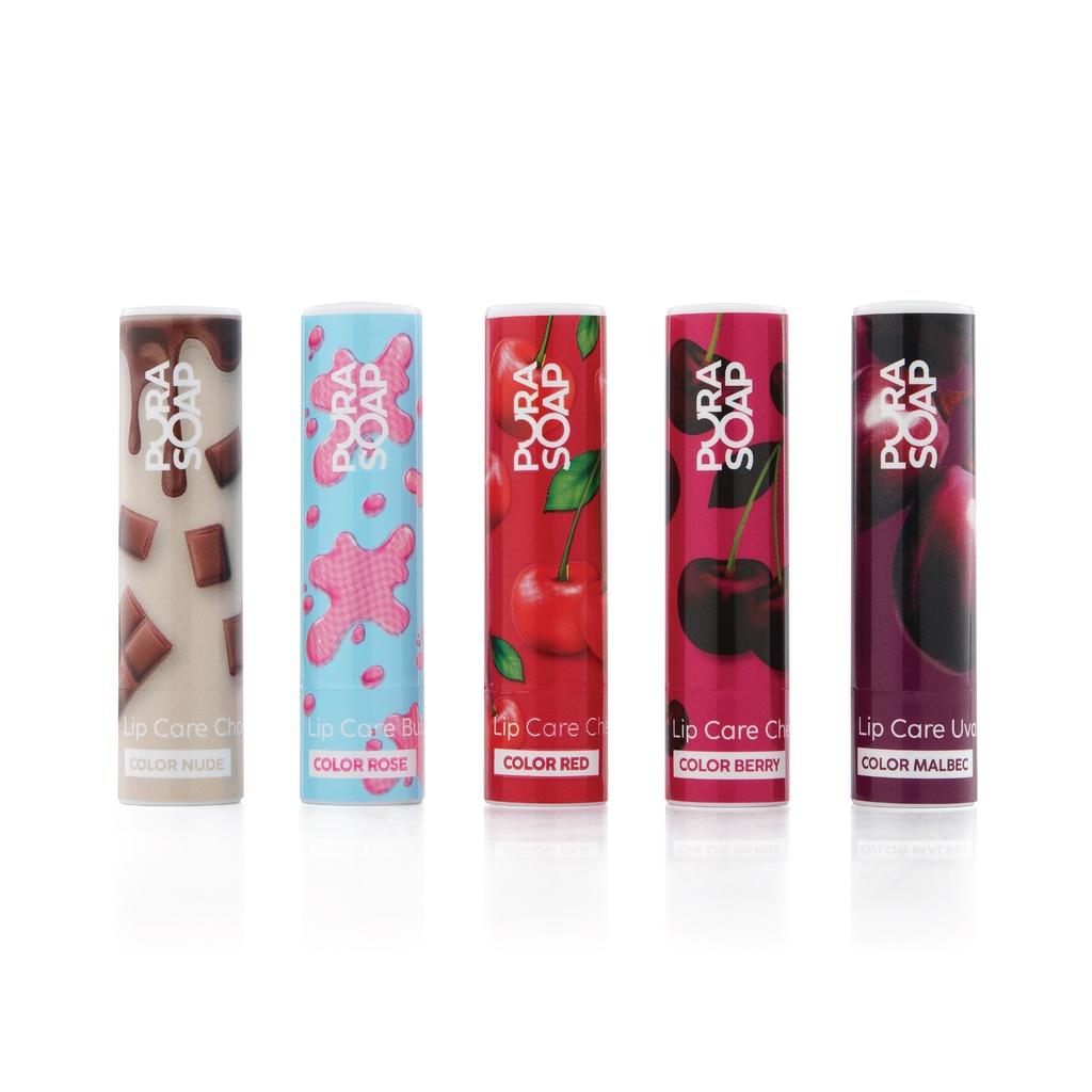 Pura Soap - Bálsamo labial con color chicle rosa (4gr)