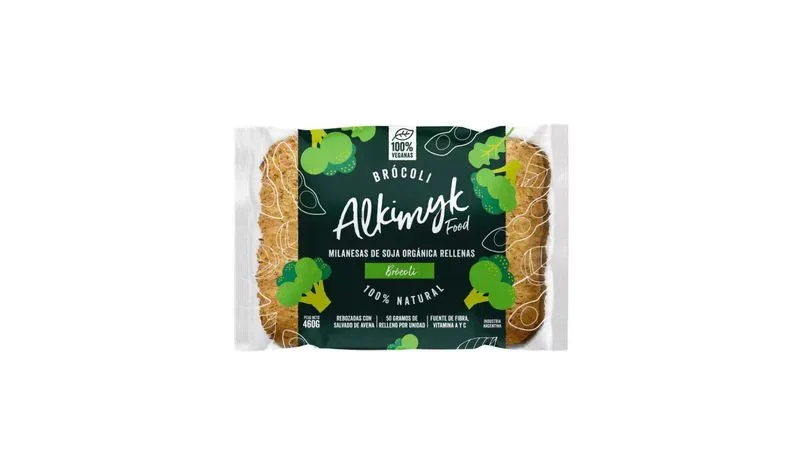 Alkimyk Food - Milanesas de soja rellenas de brócoli con cebollas asadas (pack 4 unidades - 480gr)