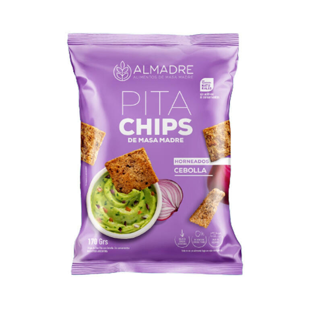 Almadre - Pita chips de masa madre sabor cebolla (115gr)