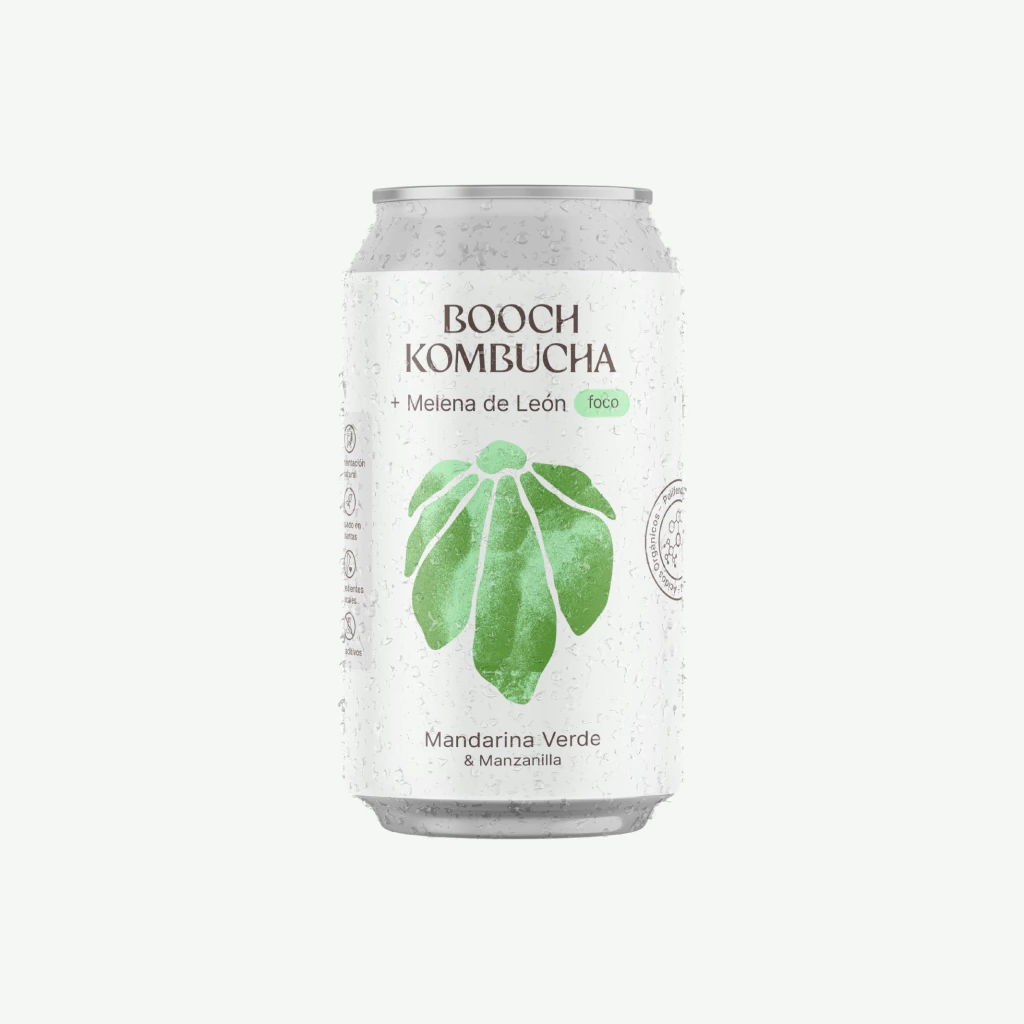 Booch - Kombucha sabor mandarina verde, manzanilla y melena de león (354cc)