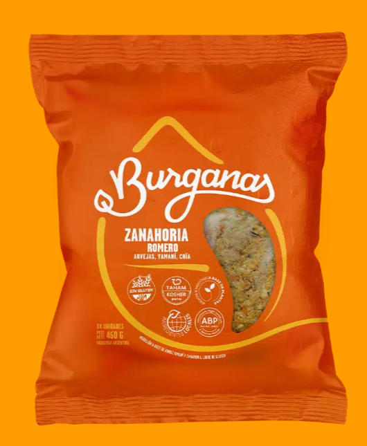 Burganas - Hamburguesa Vegana Romero y Zanahoria Dulce (Pack 4 unidades)400gr