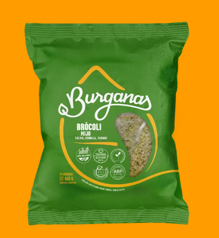 Burganas - Hamburguesas veganas de brócoli y mijo (Pack 4 unidades - 400gr)