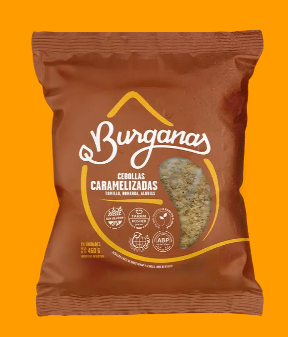 Burganas - Hamburguesas veganas sabor cebollas Caramelizadas(Pack 4 unidades - 400gr)
