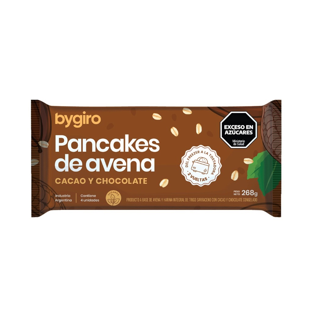 Bygiro Pancakes - Pancakes de avena y cacao con chocolate (pack 4 unidades)