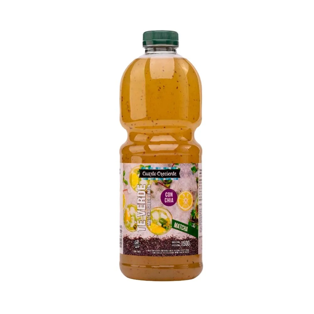 Cuarto creciente - Jugo de té verde sabor matcha con limón y chía (1,5 lt)