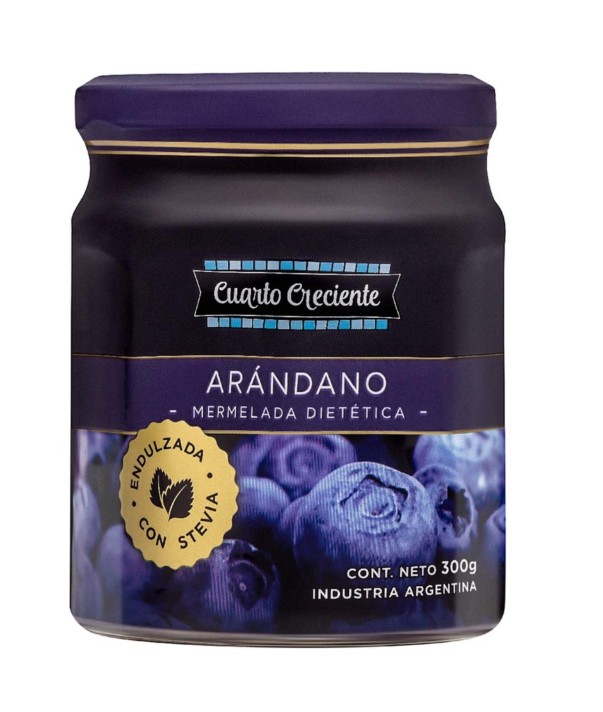 Cuarto creciente - Mermelada con stevia de arándanos (280g)