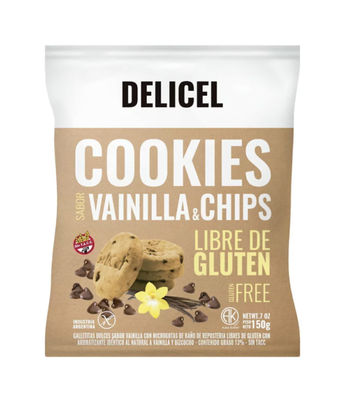 Delicel - Galletitas sabor vainilla & chips (200gr)