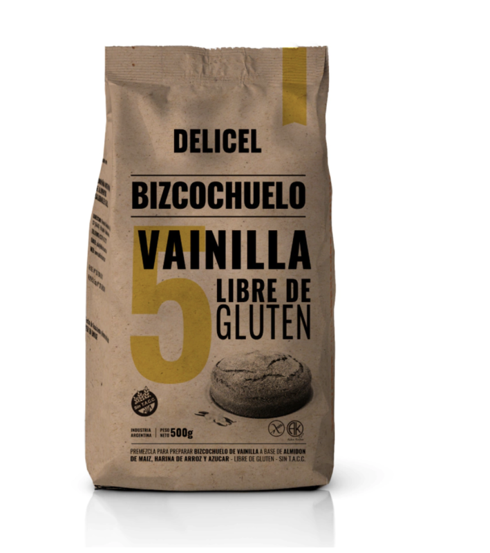 Delicel - Premezcla bizcochuelo sabor vainilla (500gr)