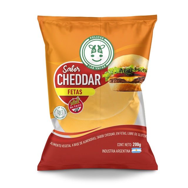 Felices Las Vacas - Queso vegano estilo cheddar en fetas (200gr)