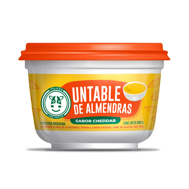 Felices Las Vacas - Queso untable de almendras estilo cheddar (200gr)