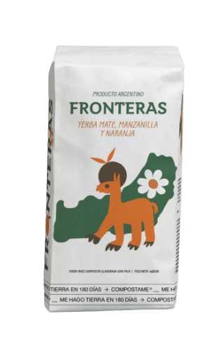 Fronteras - Yerba mate con manzanilla y naranja (paquete x 500gr)