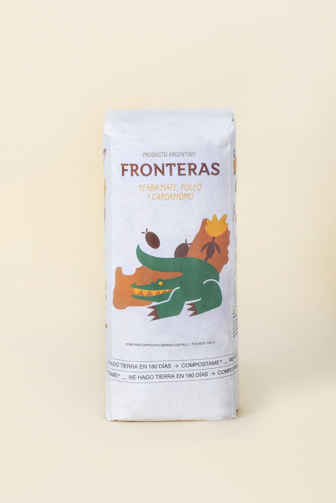 Fronteras - Yerba Mate en Paquete con Poleo y Cardamomo 500 gr