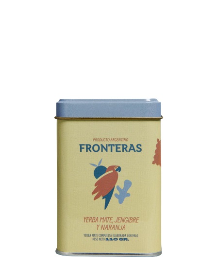 Fronteras - Yerba mate con jengibre y naranja (lata x 110gr)
