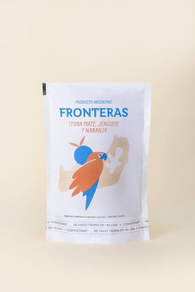 Fronteras - Yerba mate con jengibre y naranja (repuesto 250gr)