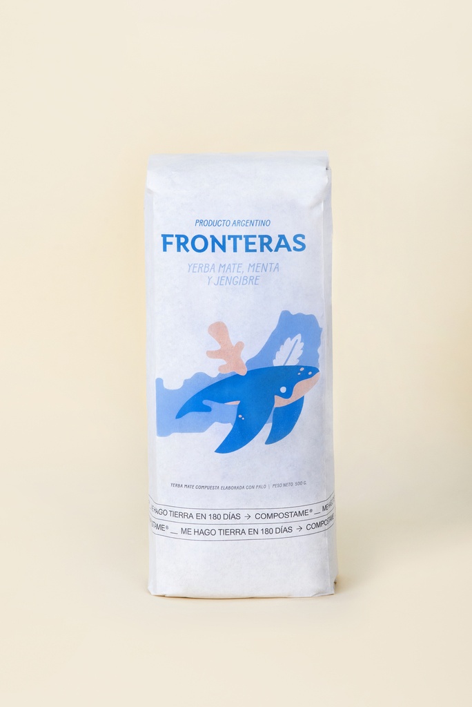 Fronteras - Yerba mate con menta y jengibre (paquete x 500gr)