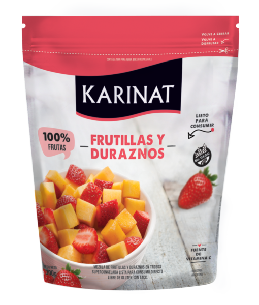 Karinat - Frutas congeladas mix de frutillas y duraznos (300gr)