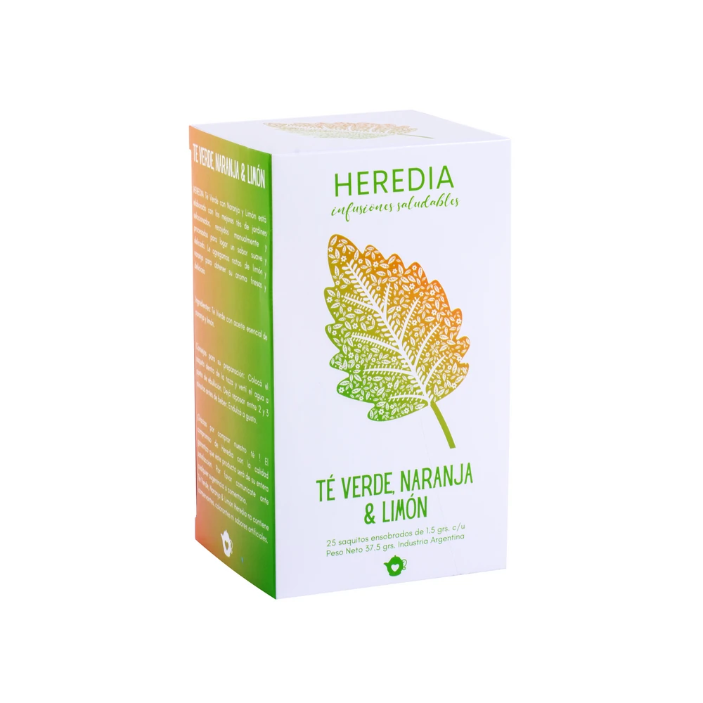 Heredia - Te Verde con Limon y Naranja Clasica (25 saquitos)