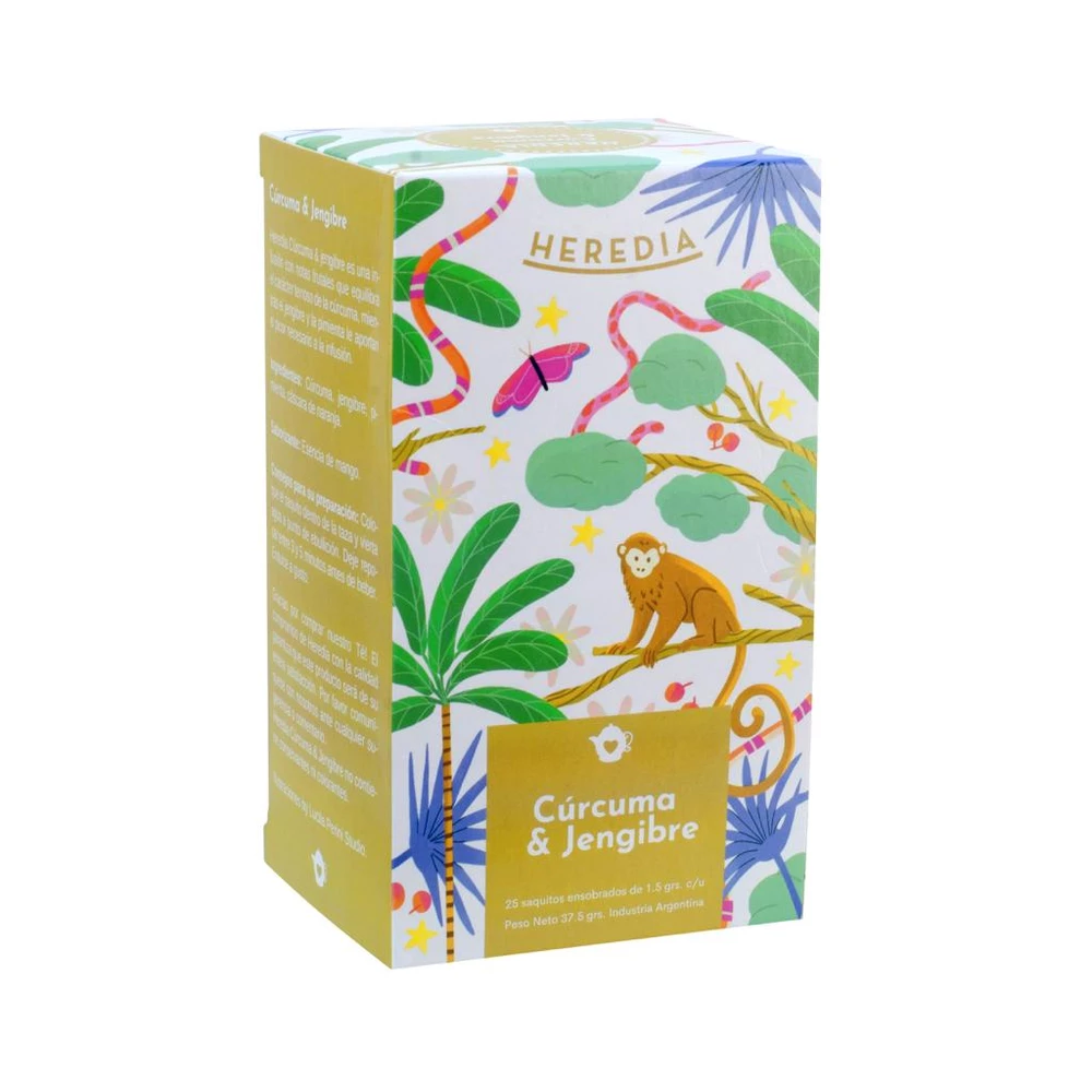 Heredia - Té curcuma y jengibre (25 saquitos)