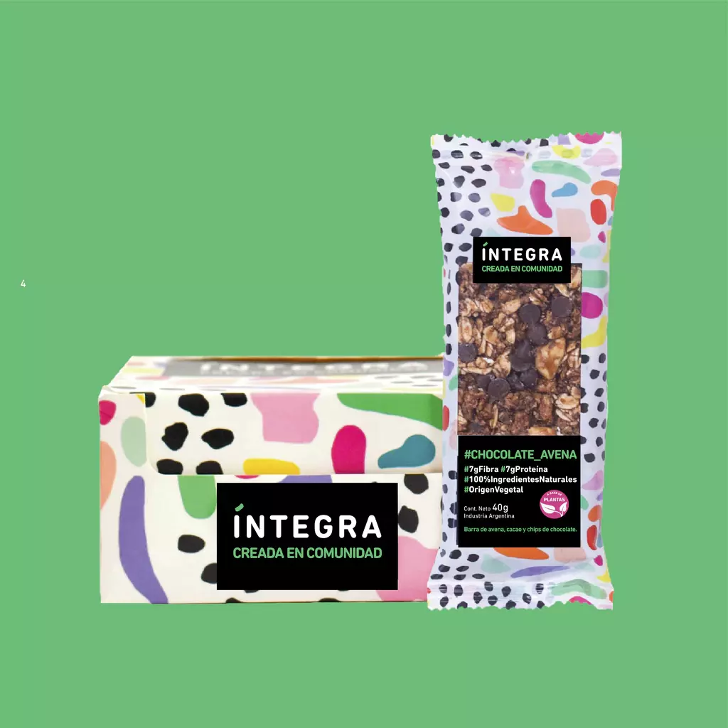 Integra - Barritas de cereal de cacao y chips de chocolate (pack por 10 unidades - 42gr c/u)
