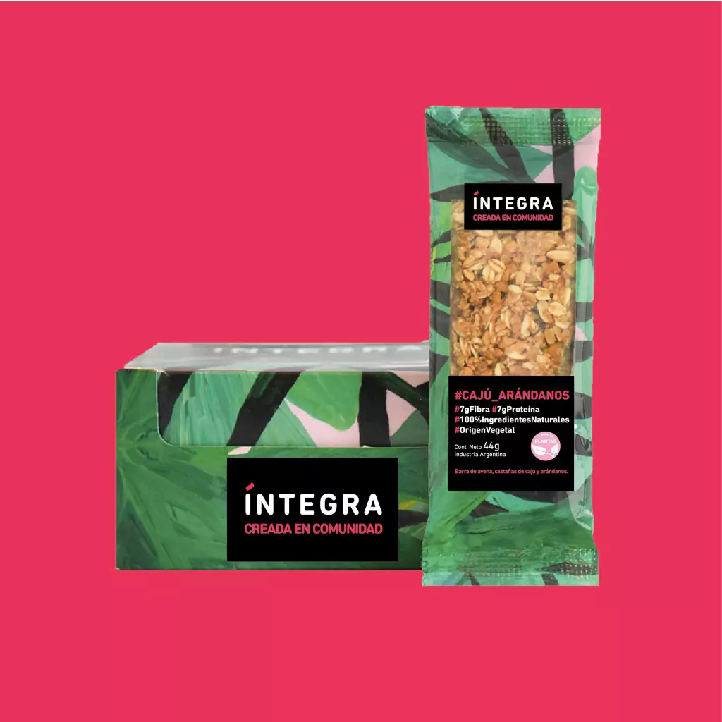 Integra - Barritas de cereal de cajú y arándanos (pack por 10 unidades)
