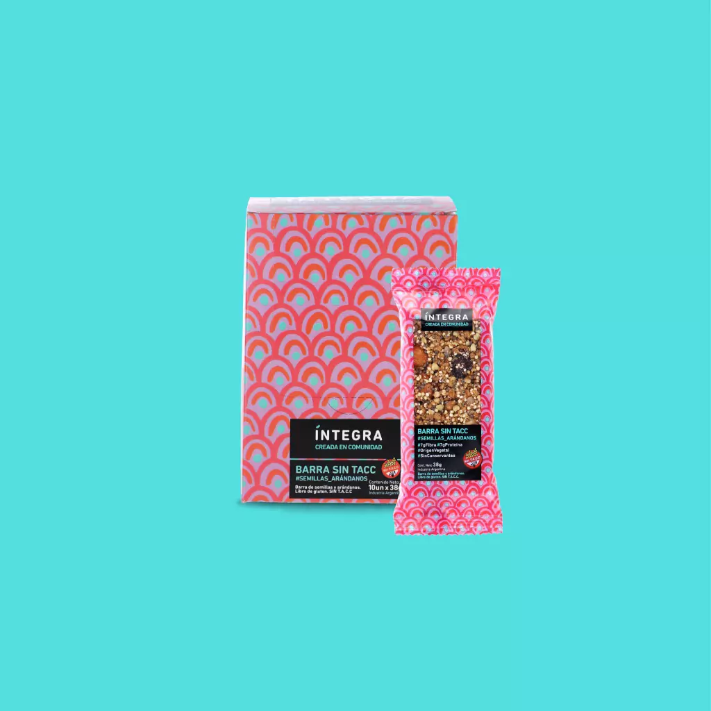 Integra - Barritas de cereal de semillas y arandanos (pack por 10 unidades)