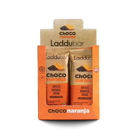 LadduBar - Barritas chocolate, naranja y datiles (caja 12 unidades)