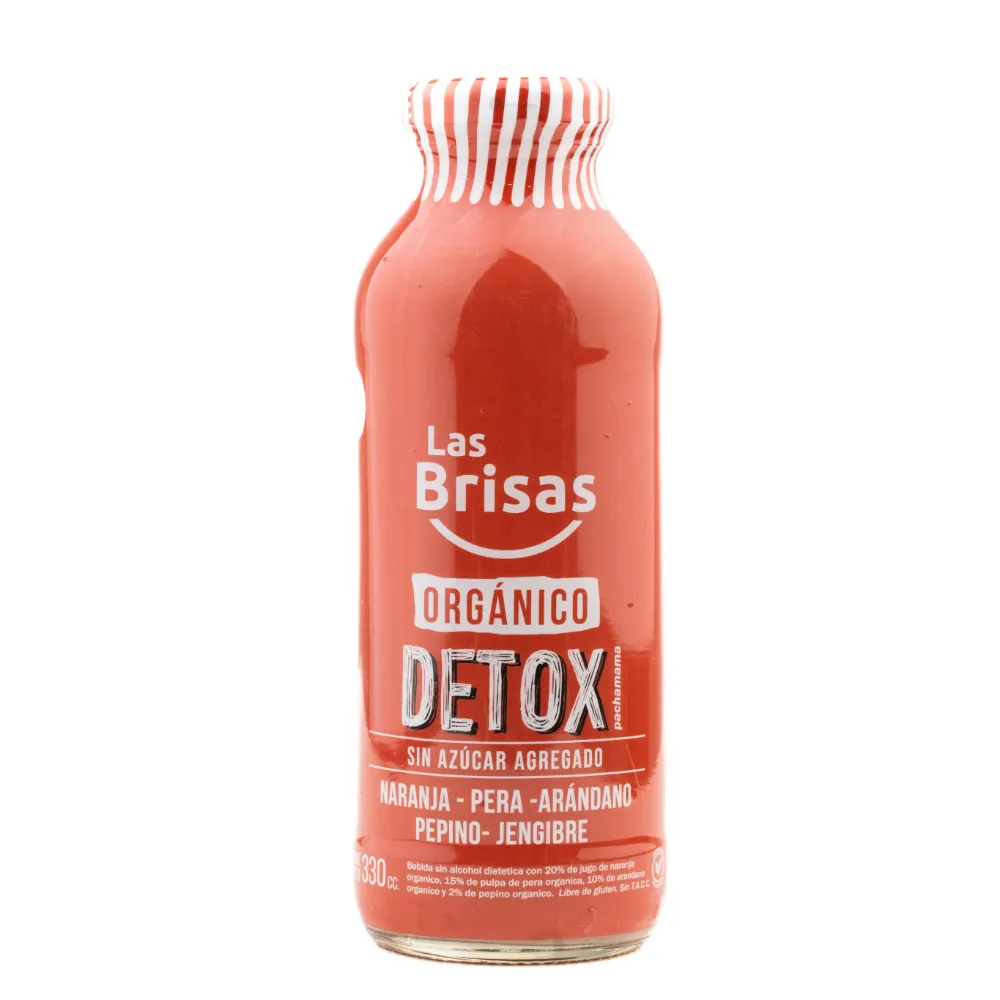 Las Brisas - Jugo Orgánico Detox Naranja, Pera, Arándano, Pepino y Jengibre 330 ml