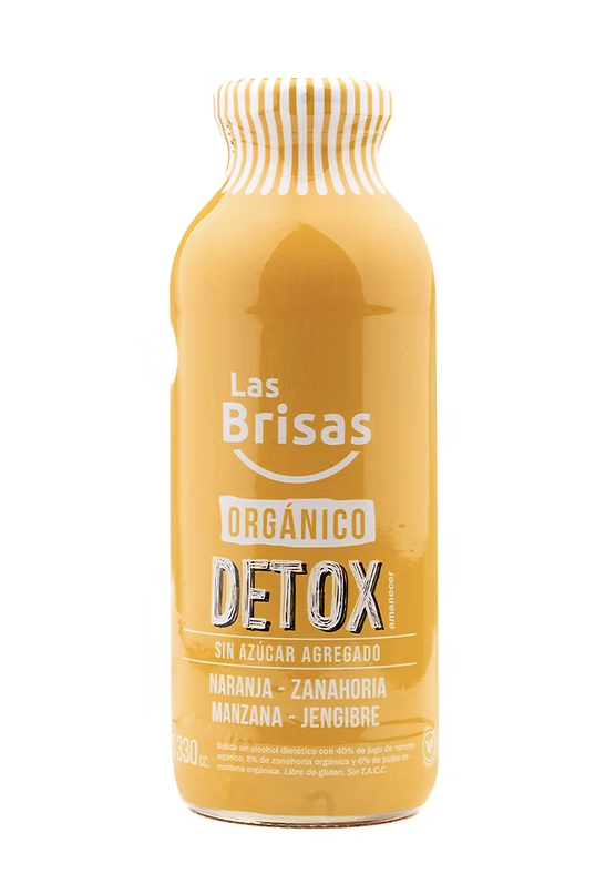 Las Brisas - Jugo Orgánico Detox Naranja, Zanahoria, Manzana y Jengibre 330 ml