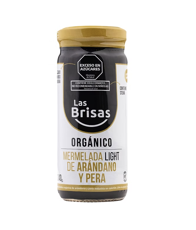 Las Brisas - Mermelada Organica Sin Azúcar de Arandano y Pera 240 gr