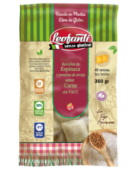 Leo Fanti - Ravioles de carne de arvejas y espinaca sin lactosa  (360gr)