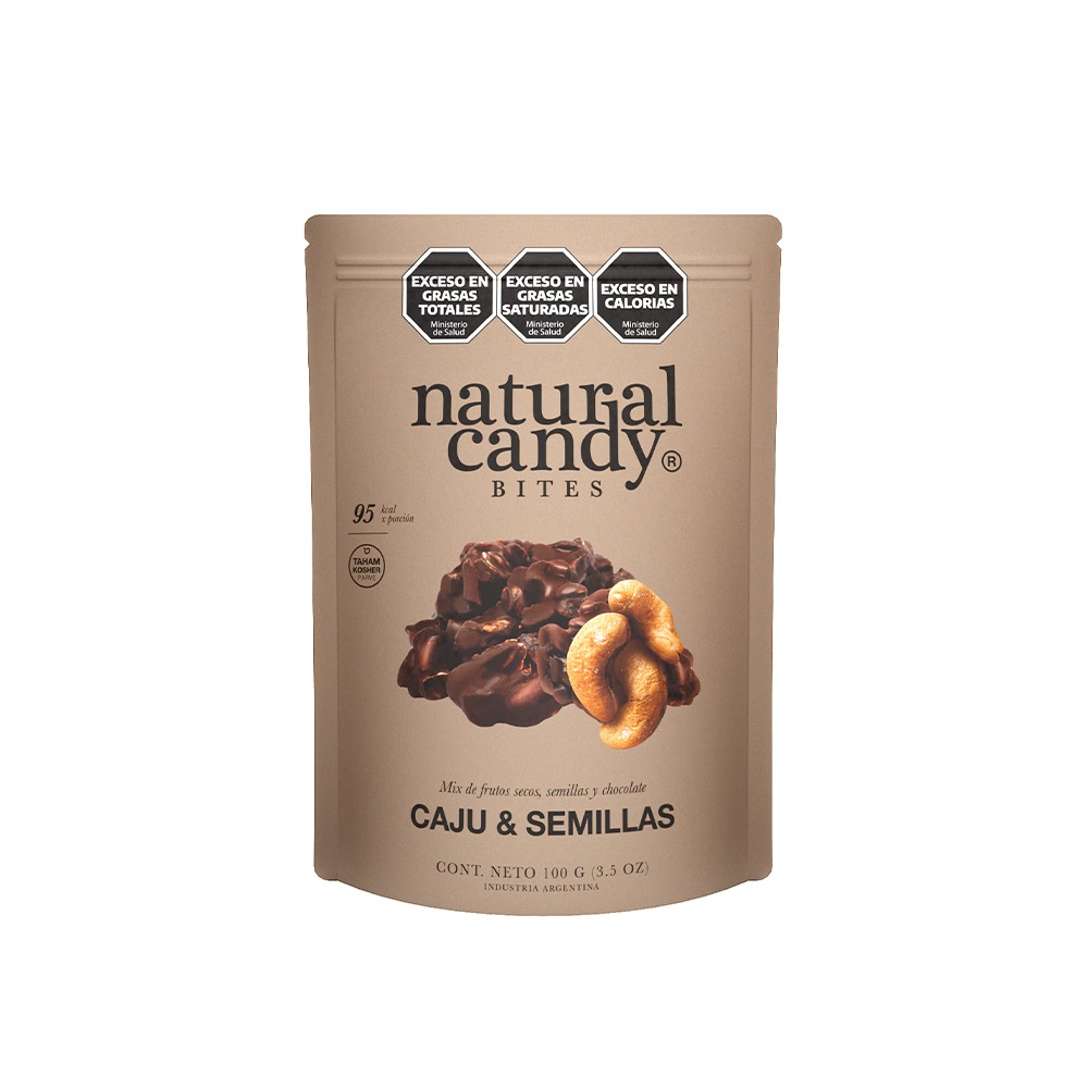 Natural Candy - Choco cluster cajú y semillas bañadas (100gr)