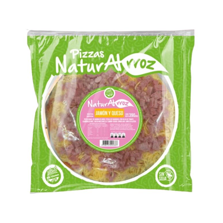 Naturalrroz - Pizzas de Arroz Jamon y Queso (390gr)