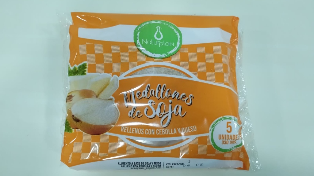 Naturplan - Medallones de soja rellenos de cebolla y queso (5 unidades)