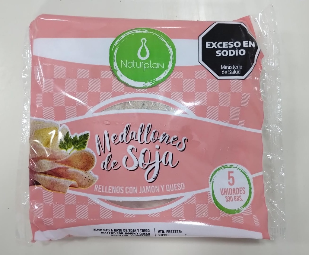 Naturplan - Medallones de soja rellenos de jamon y queso (5 unidades)