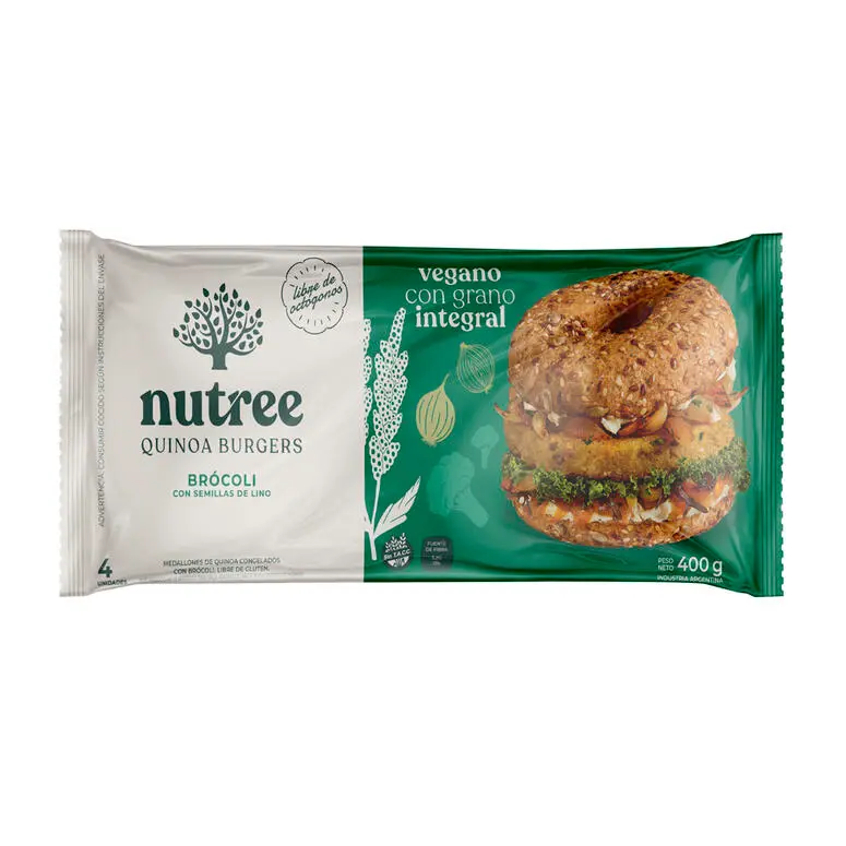 Nutree - Medallones veganos de brócoli con semillas de lino (4 unidades - 400gr)