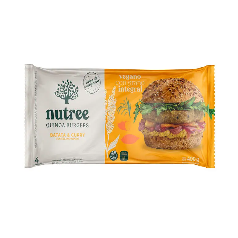 Nutree - Medallones veganos indian (batata y curry, sesamo negro) 4 unidades. 400gr