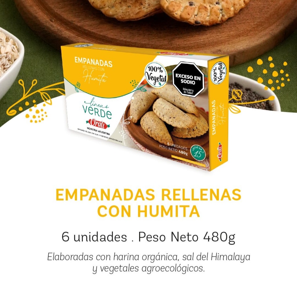 Orali - Empanadas rellenas con humita (6 unidades - 480gr)