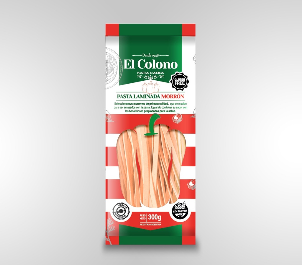 El colono - Pastas laminadas de morrón (300gr)