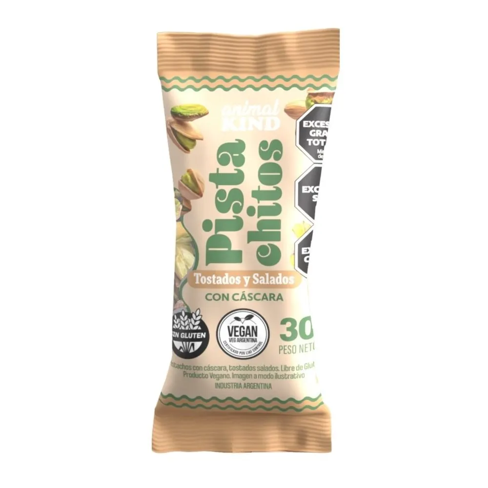 Animal Kind - Pistachitos Tostados y Salados con cáscara (30g)