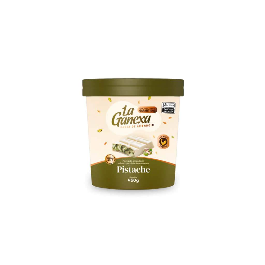 La Ganexa - Pasta de Mani sabor Chocolate Blanco con Pistacho x 450g