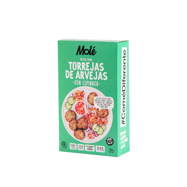 Molé - Premezcla para torrejas de arveja con espinaca (200g)
