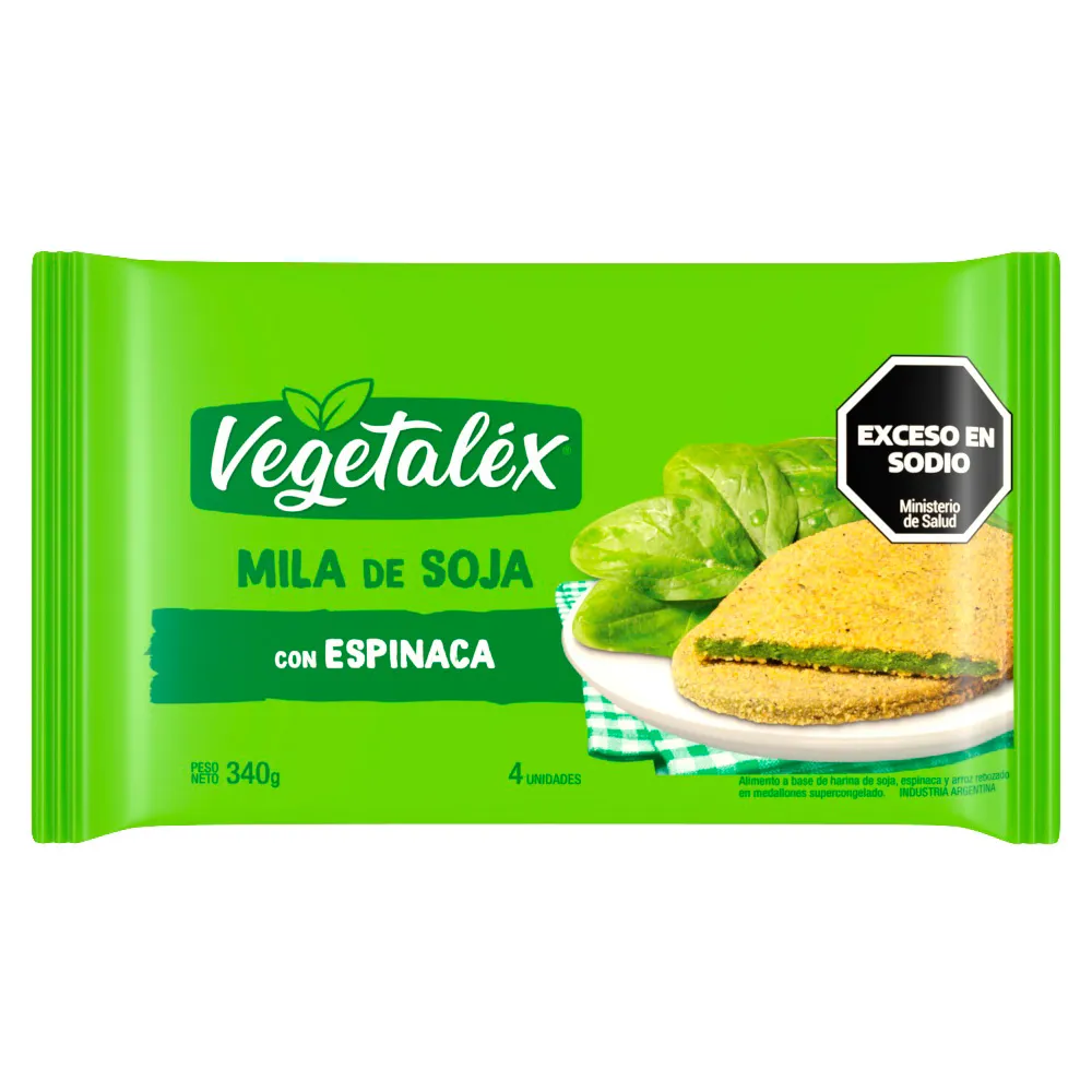 Vegetalex - Milanesa de Soja con Espinaca (340 gr)
